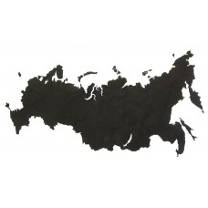 Деревянная карта России, черная