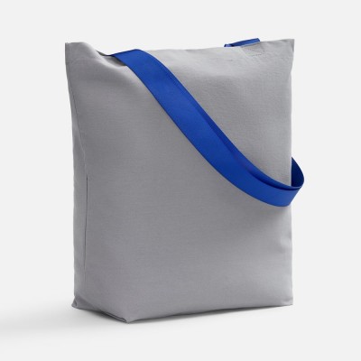 Шопер B5, серый с широкими синими ручками