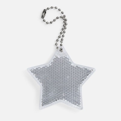 Пешеходный светоотражатель с цепочкой «Звезда», белый