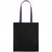 Холщовая сумка BrighTone, черная с фиолетовыми ручками