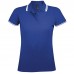 Рубашка поло женская PASADENA WOMEN 200 с контрастной отделкой, ярко-синяя с белым