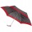Зонт складной R Pattern, черный в белый горох с красным кантом