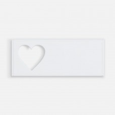 Лейбл из ПВХ с вырубкой «Сердце», белый
