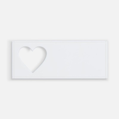 Лейбл из ПВХ с вырубкой «Сердце», белый