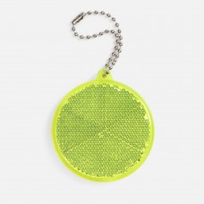 Пешеходный светоотражатель с цепочкой «Круг», неон-желтый