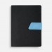 Ежедневник Boom, недатированный, черный с голубым