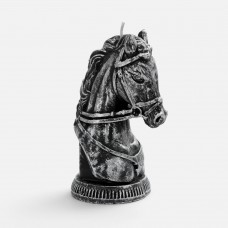 Свеча фигурная «Бюст лошади», серебристая