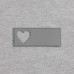 Лейбл из ПВХ с вырубкой «Сердце», серый